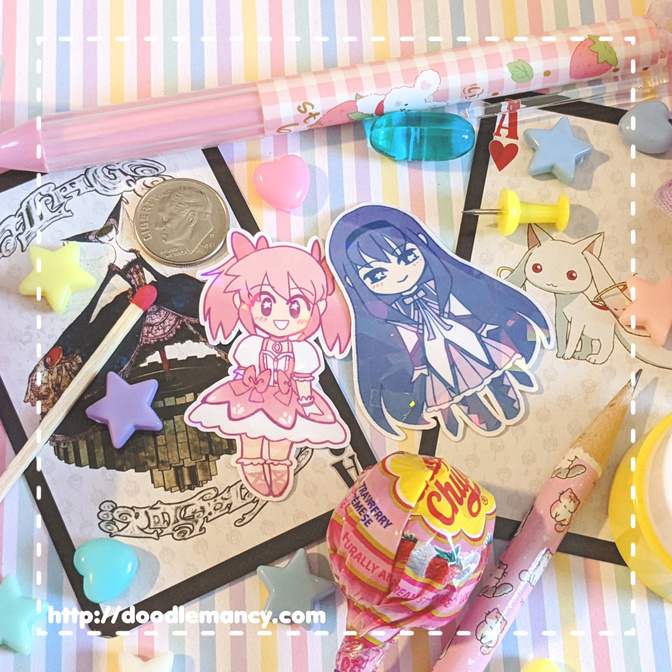 Tiny Madoka & Homura Stickers