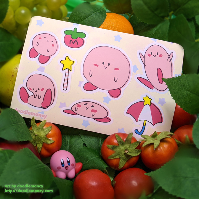 Weird Little Guy sticker sheet (Kirby)