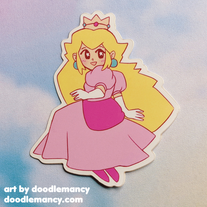 Floating Peach sticker (Super Mario Bros.)