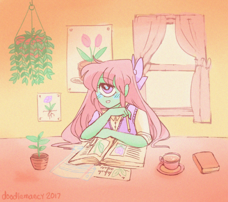 Original Illustration - She's working on a biology degree